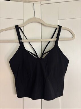 lululemon black strappy ribbed cropped tank